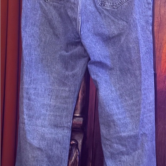 Good American “The Khloe”Distressed Blue and White High Rise Jeans - Picture 3 of 5